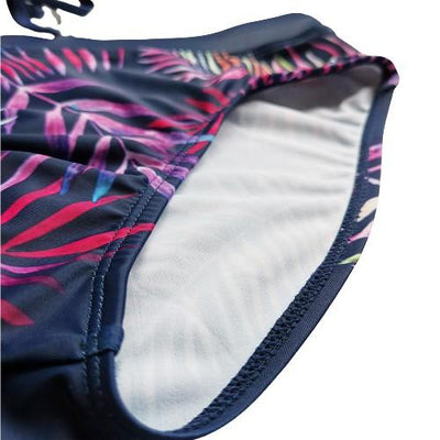 Final Review - Three-dimensional Fashion Beach Swimming Trunks With Color Leaf Print And Cup