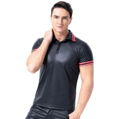 Men's Sexy Skinny Leather T-shirt - Trending Gay