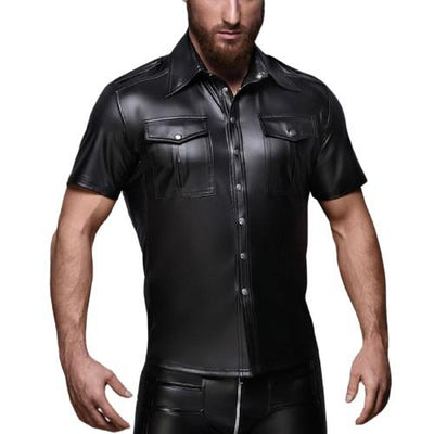 Patent Leather Botton Up Shirt - Trending Gay