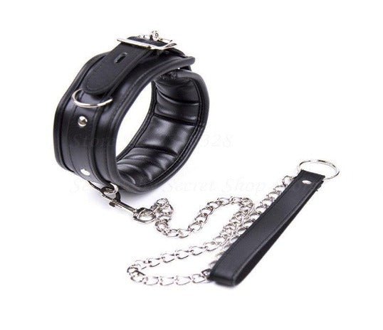 Patent Leather Dog Collar & Chain - Trending Gay